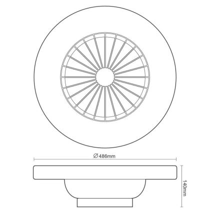 LED Димируем плафон с вентилатор OPAL LED/48W/230V 3000-6500K + дистанционно управление
