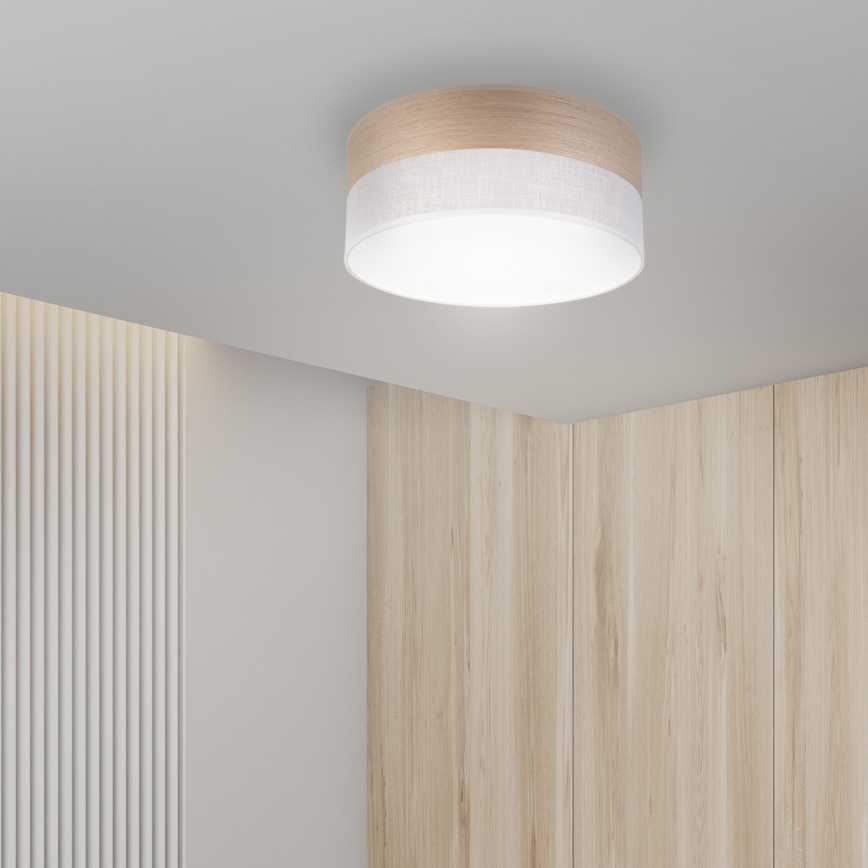 LED Плафониера SIRJA WOOD LED/20W/230V Ø 35 см бял/дъб
