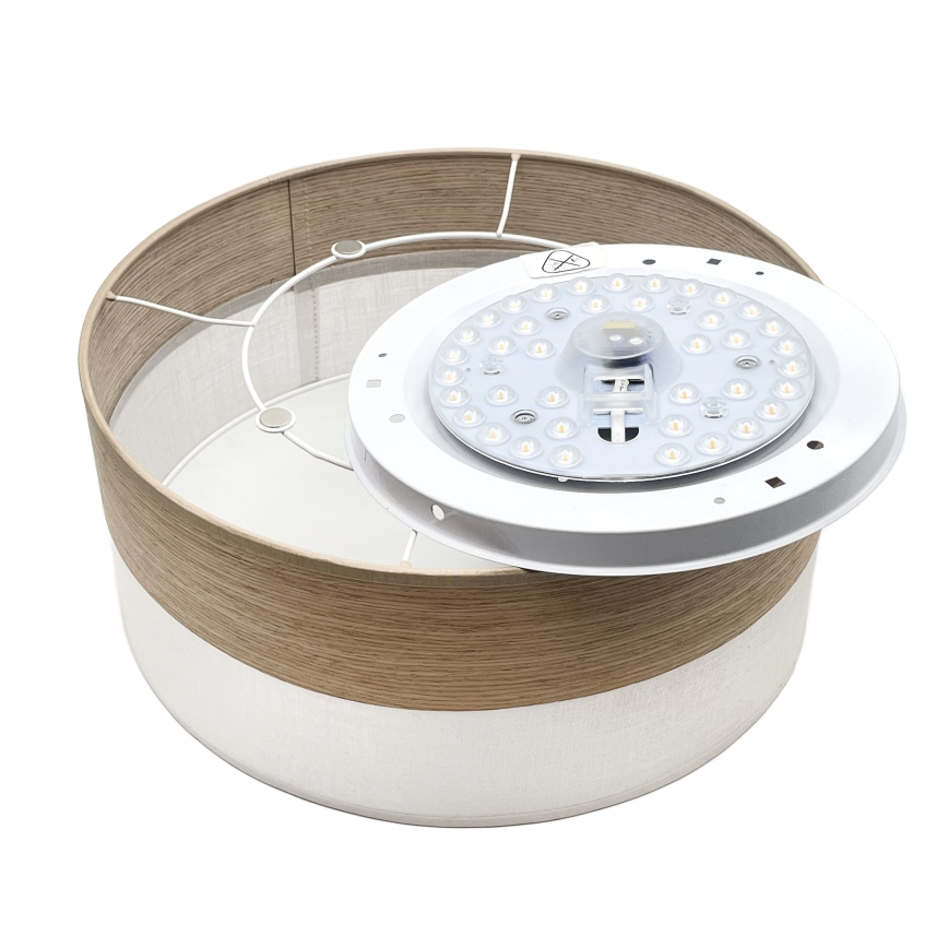 LED Плафониера SIRJA WOOD LED/20W/230V Ø 35 см бял/дъб
