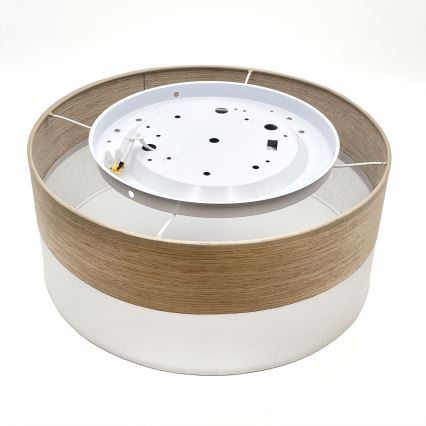 LED Плафониера SIRJA WOOD LED/20W/230V Ø 35 см бял/дъб