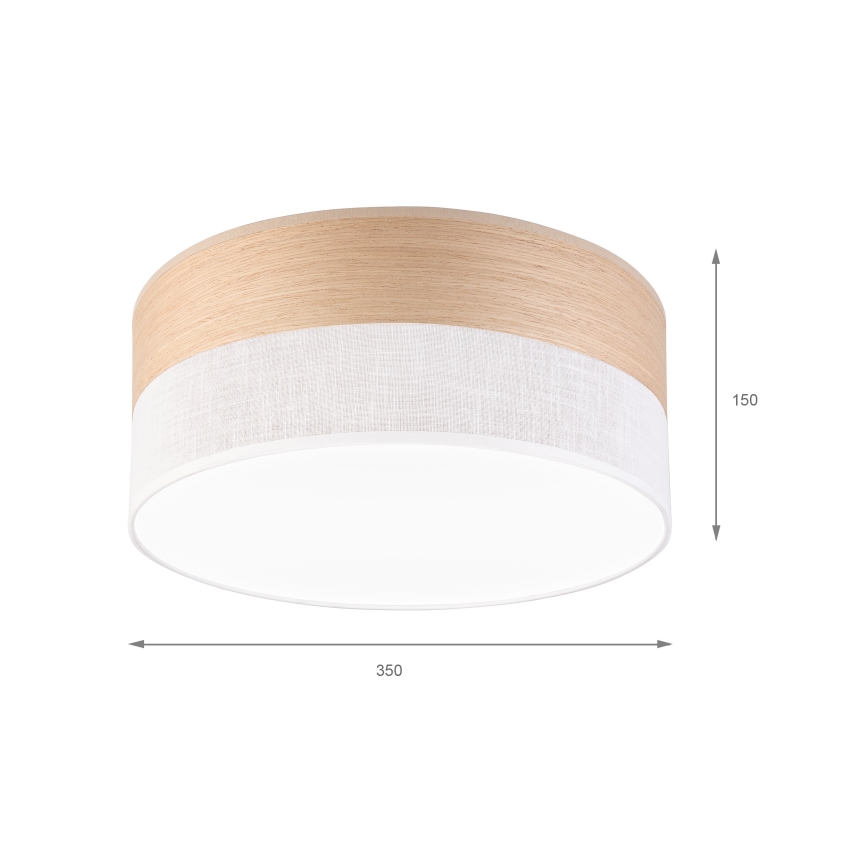 LED Плафониера SIRJA WOOD LED/20W/230V Ø 35 см бял/дъб