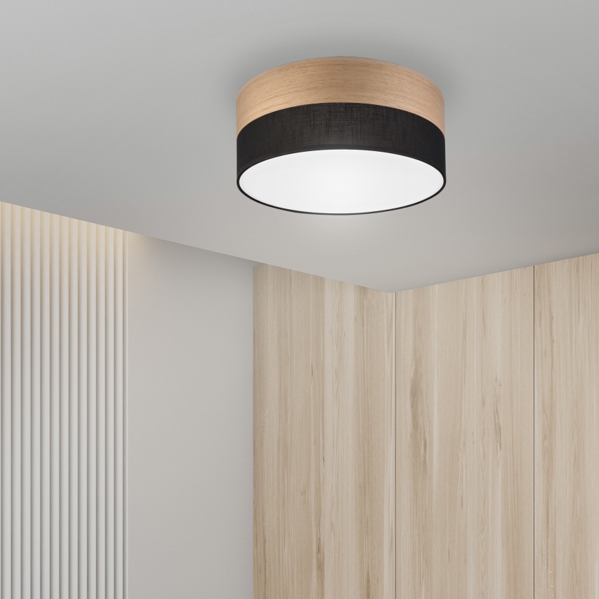 LED Плафониера SIRJA WOOD LED/20W/230V Ø 35 см черен/дъб