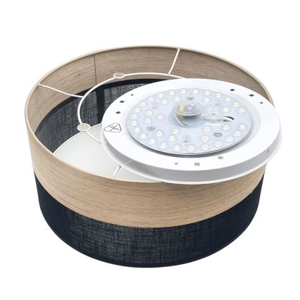 LED Плафониера SIRJA WOOD LED/20W/230V Ø 35 см черен/дъб