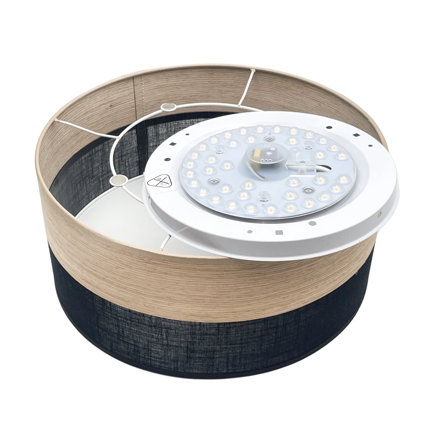LED Плафониера SIRJA WOOD LED/20W/230V Ø 35 см черен/дъб