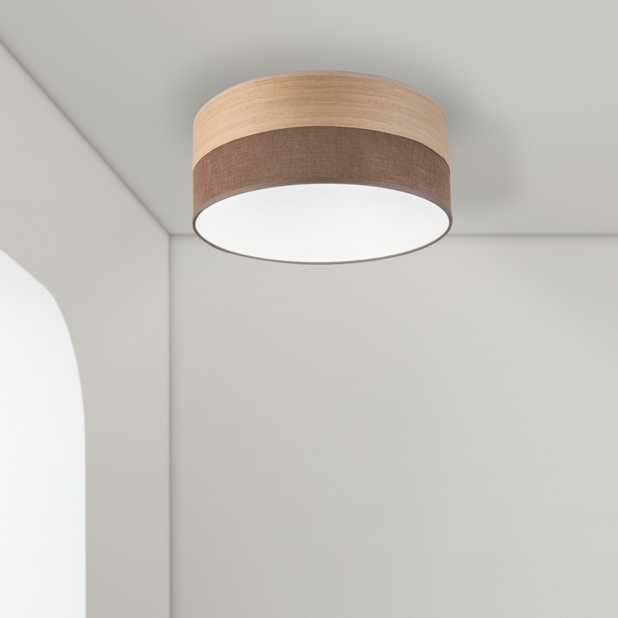 LED Плафониера SIRJA WOOD LED/20W/230V Ø 35 см кафяв/дъб