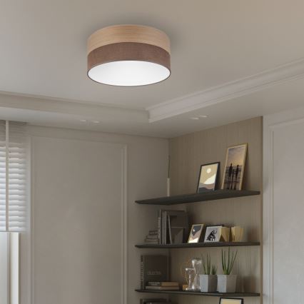 LED Плафониера SIRJA WOOD LED/20W/230V Ø 35 см кафяв/дъб
