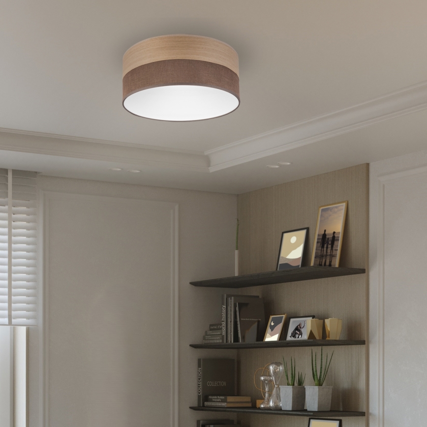 LED Плафониера SIRJA WOOD LED/20W/230V Ø 35 см кафяв/дъб