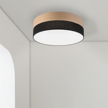 LED Плафониера SIRJA WOOD LED/36W/230V Ø 45 см черен/дъб