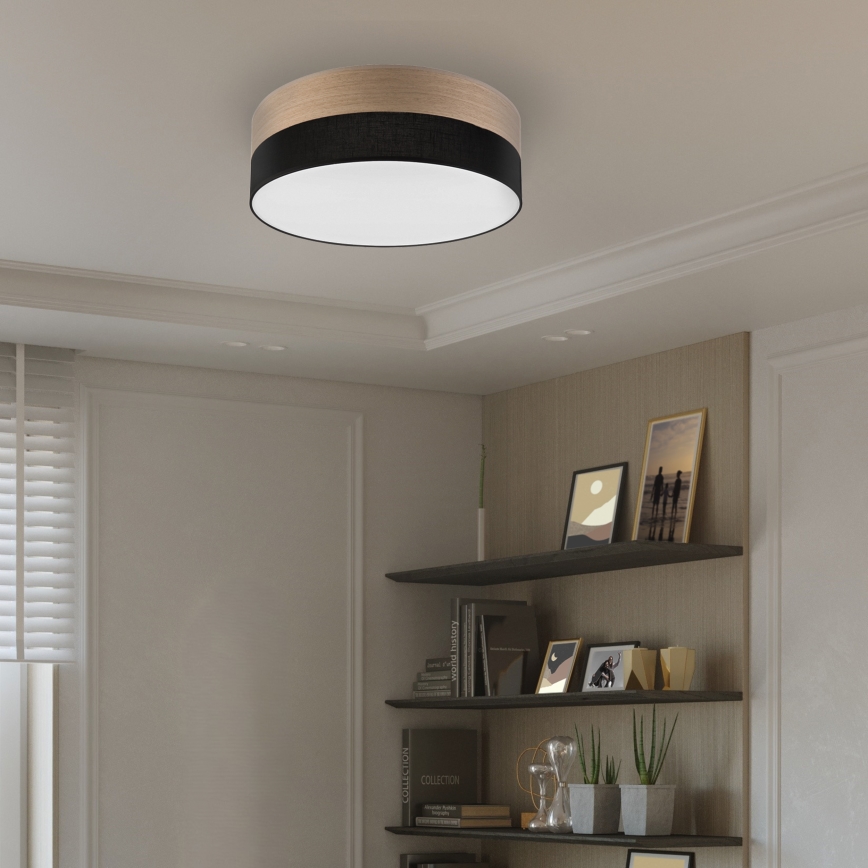 LED Плафониера SIRJA WOOD LED/36W/230V Ø 45 см черен/дъб