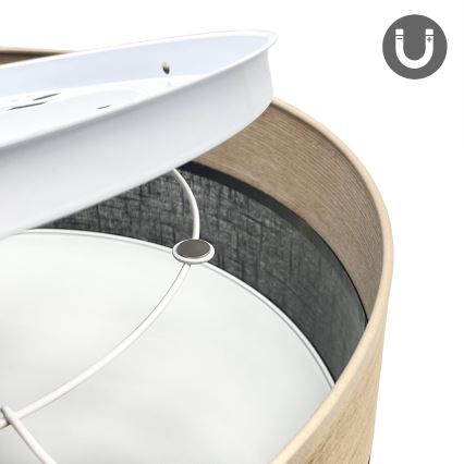 LED Плафониера SIRJA WOOD LED/36W/230V Ø 45 см черен/дъб