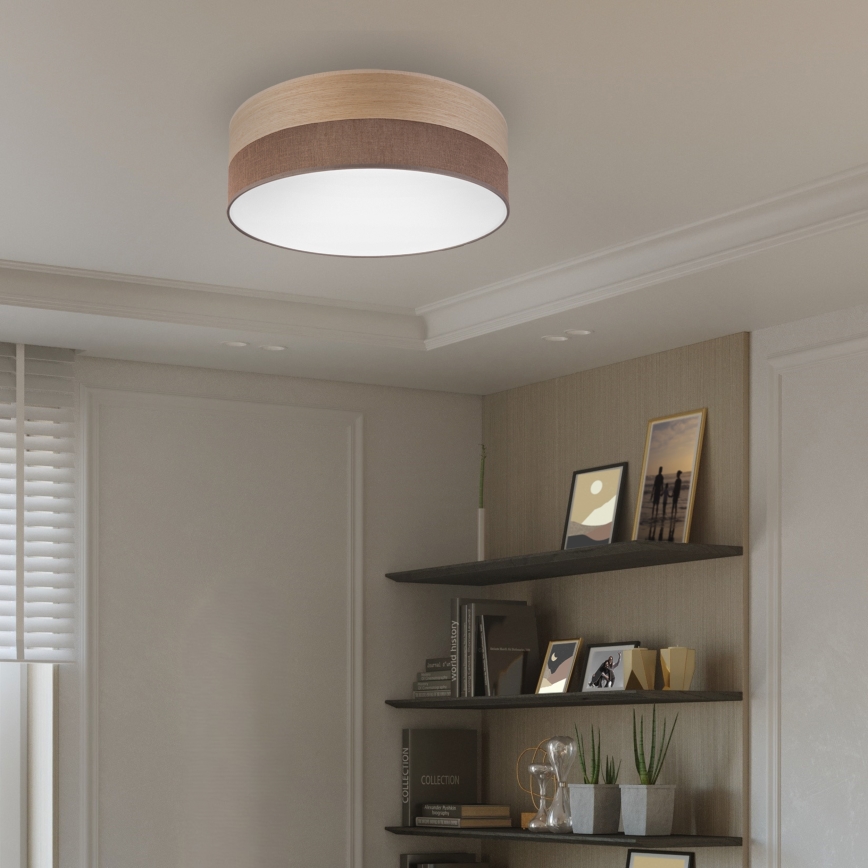 LED Плафониера SIRJA WOOD LED/36W/230V Ø 45 см кафяв/дъб