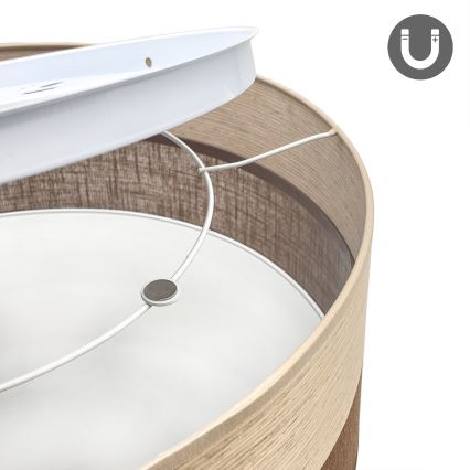 LED Плафониера SIRJA WOOD LED/36W/230V Ø 45 см кафяв/дъб
