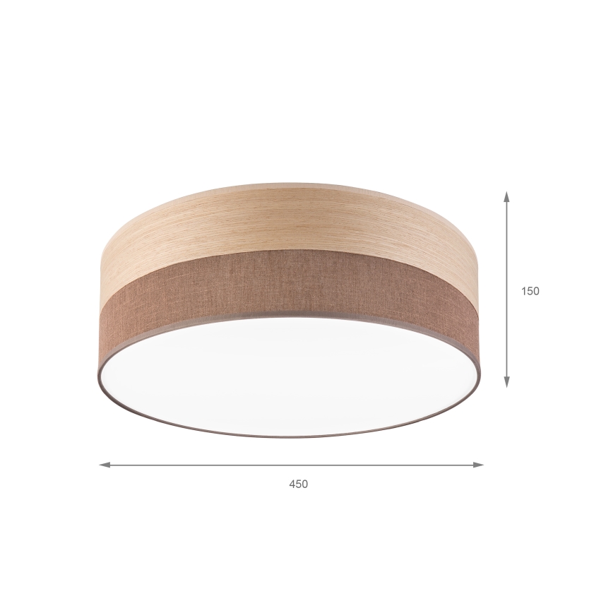 LED Плафониера SIRJA WOOD LED/36W/230V Ø 45 см кафяв/дъб