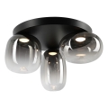 LED Плафониера VASO LED/12W/230V Ø 42 см черен/опушен