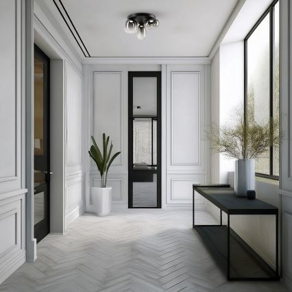 LED Плафониера VASO LED/12W/230V Ø 42 см черен/опушен