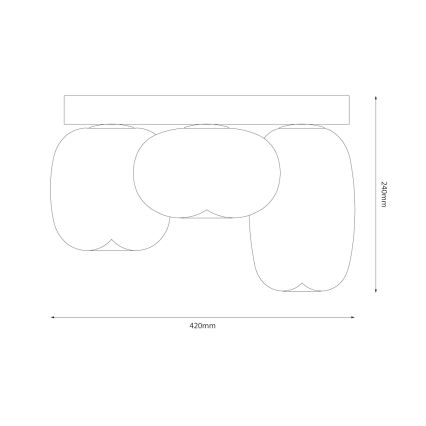 LED Плафониера VASO LED/12W/230V Ø 42 см черен/опушен