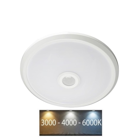 LED Плафон със сензор LED/12W/230V 3000/4000/6000K Ø 29 см бял