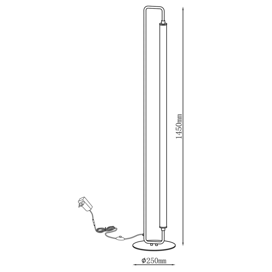 LED подова лампа FELICJA LED/24W/230V 4000K черна