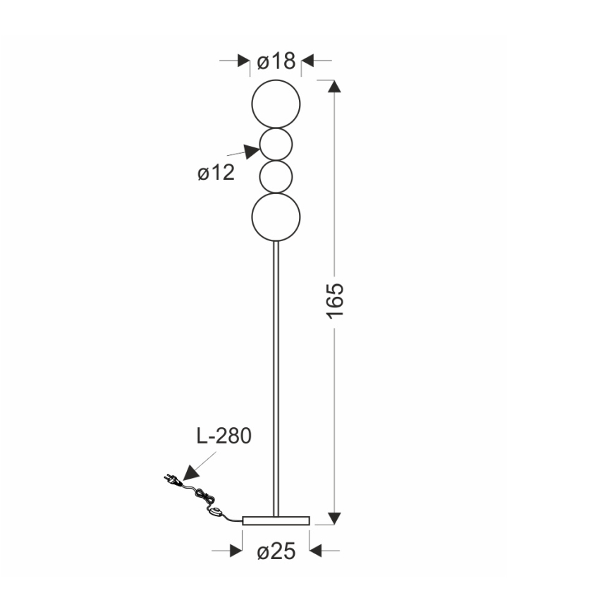 LED подова лампа PLAYA LED/15W/230V черна