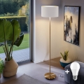 LED Подова лампа TUNJA 1xE27/20W/230V диам. 38 см златиста/бяла
