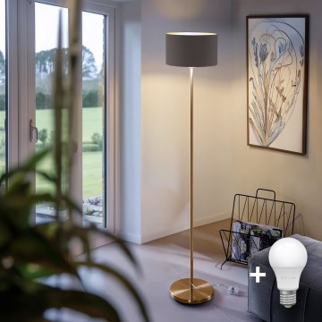 LED подова лампа TUNJA 1xE27/20W/230V диаметър 30 см златна/таупе