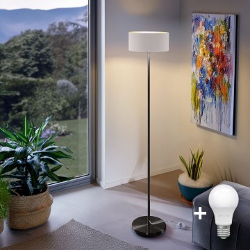 LED подова лампа TUNJA 1xE27/20W/230V Ø 30 см черна/бяла