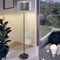 LED подова лампа TUNJA 1xE27/20W/230V, Ø 30 см, черна/сива