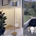 LED подова лампа TUNJA 1xE27/20W/230V Ø 30 см златиста/сива