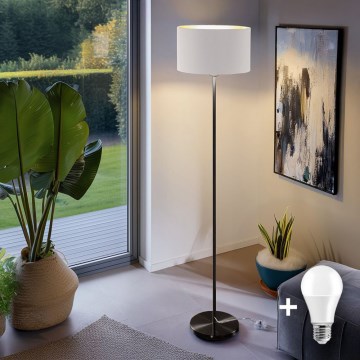LED подова лампа TUNJA 1xE27/20W/230V Ø 38 cm черна/бяла