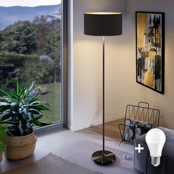 LED подова лампа TUNJA 1xE27/20W/230V Ø 38 см, черна