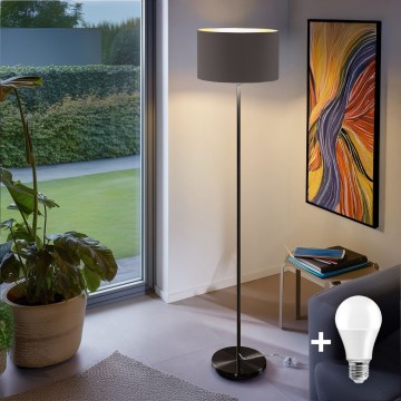 LED подова лампа TUNJA 1xE27/20W/230V Ø 38 см черна/таупе