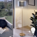 LED подова лампа TUNJA — 1 x E27, 20 W, 230 V, Ø 38 см, златна/сива