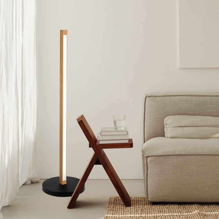 LED подова лампа VERDE LED/18W/230V 3000K дъб/черна