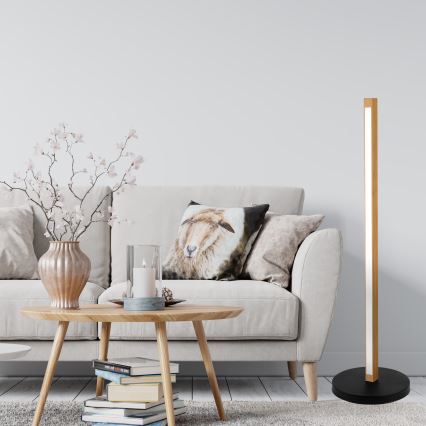 LED подова лампа VERDE LED/18W/230V 3000K дъб/черна