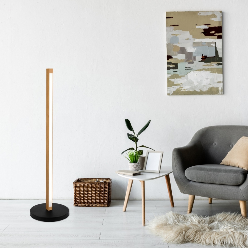 LED подова лампа VERDE LED/18W/230V 3000K дъб/черна