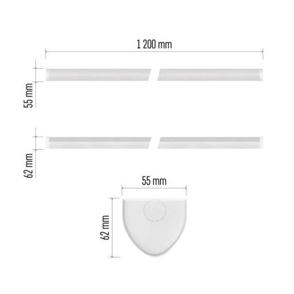 LED подшкафно осветително тяло LED/40W/230V 4000K 120 cm