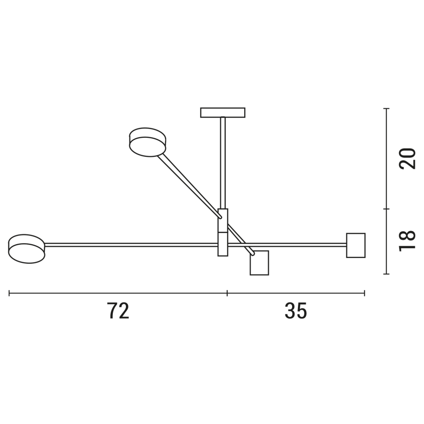 LED Полилей LED/24W/230V 3000K черен
