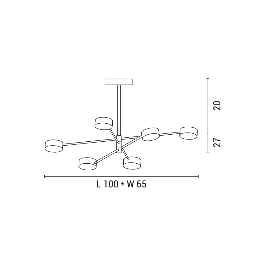 LED Полилей LED/30W/230V 3000K златист