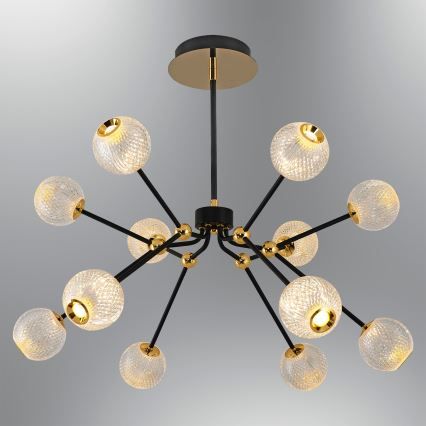 LED полилей на штанга GELA 12xLED/5W/230V 3000K черен/златен