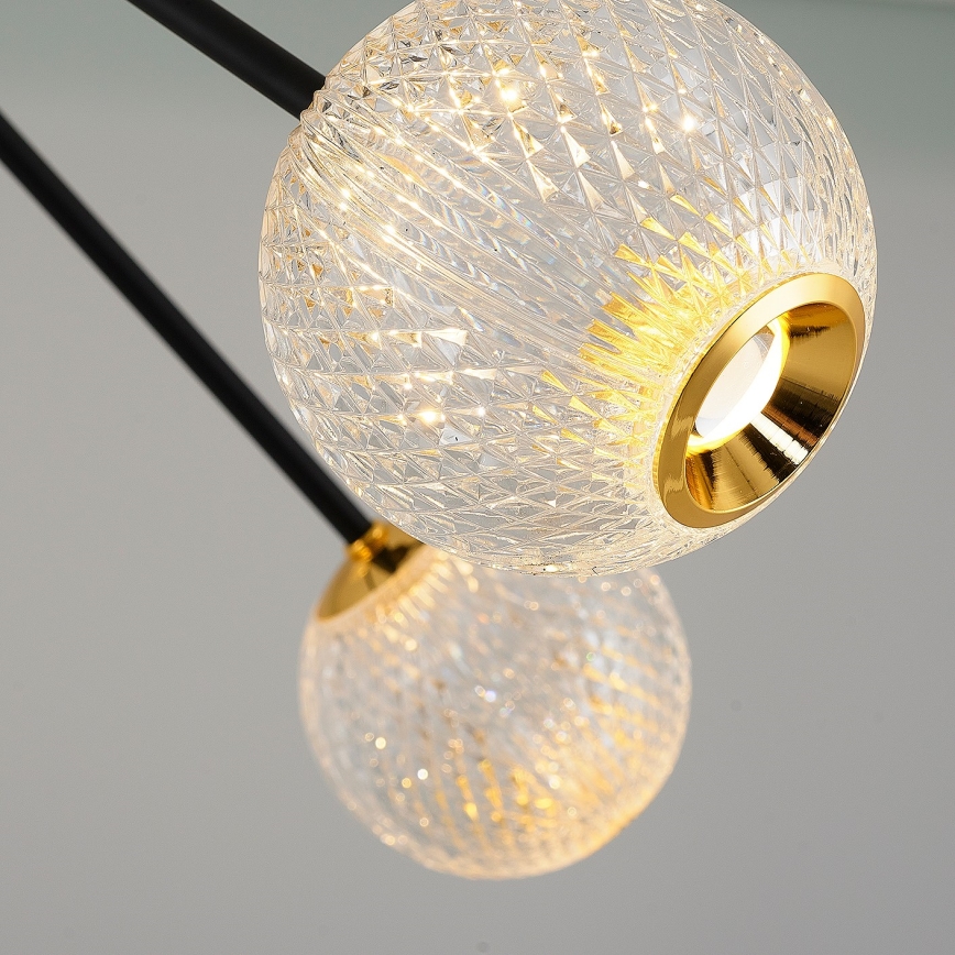 LED полилей на штанга GELA 12xLED/5W/230V 3000K черен/златен