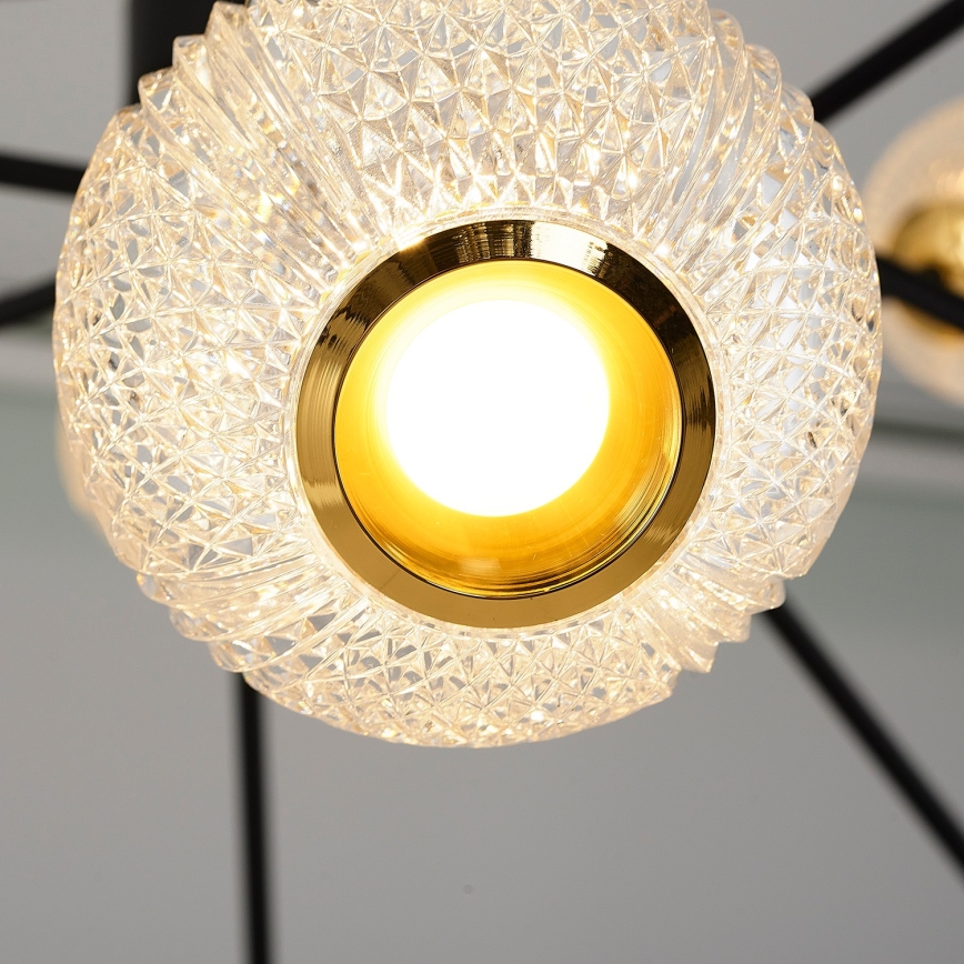 LED полилей на штанга GELA 12xLED/5W/230V 3000K черен/златен