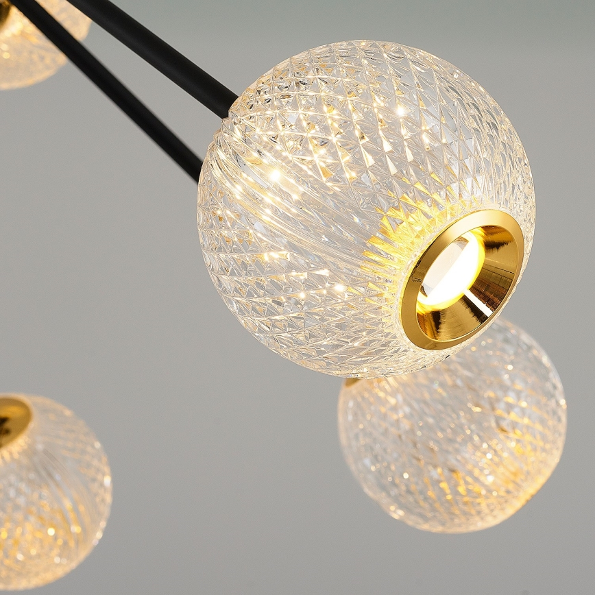 LED полилей на штанга GELA 12xLED/5W/230V 3000K черен/златен