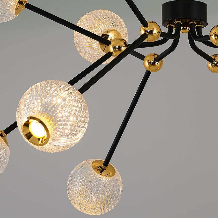 LED полилей на штанга GELA 12xLED/5W/230V 3000K черен/златен