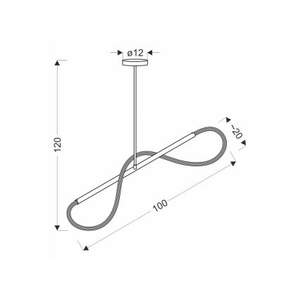 LED полилей на трос SUPREME LED/22W/230V 100 см златист