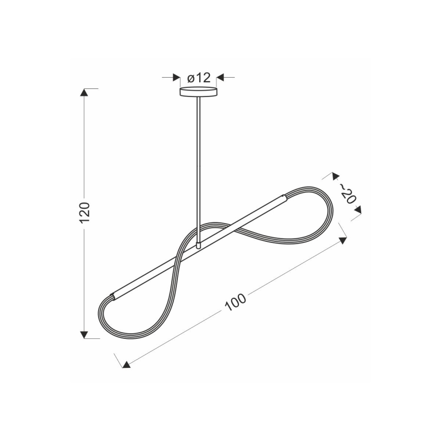 LED полилей на трос SUPREME LED/22W/230V 100 см златист