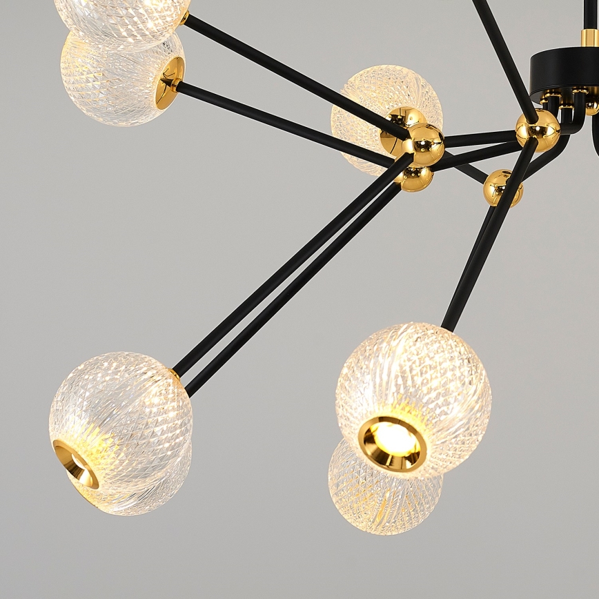 LED полилей на тръба GELA 16xLED/5W/230V 3000K черно/златно