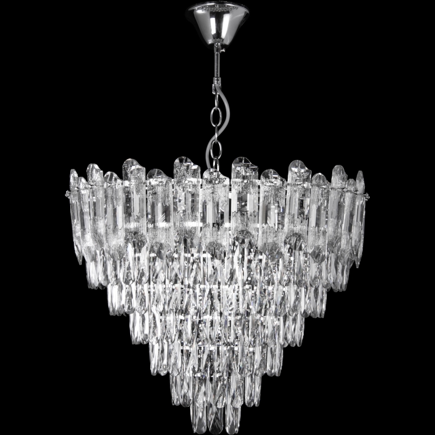 LED полилей на верига 11xE27/60W/230V + 7xLED/6W, диаметър 60 см, лъскав хром