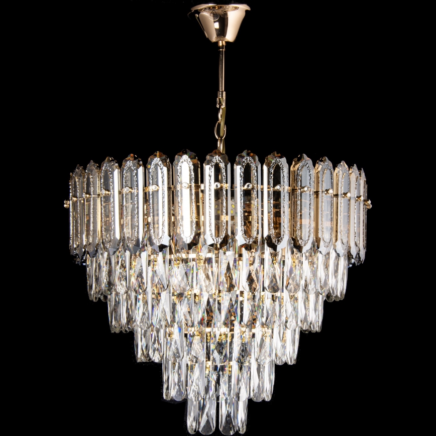 LED полилей на верига 9x E27/60W/230V + 6x LED/6W Ø 50 см златен