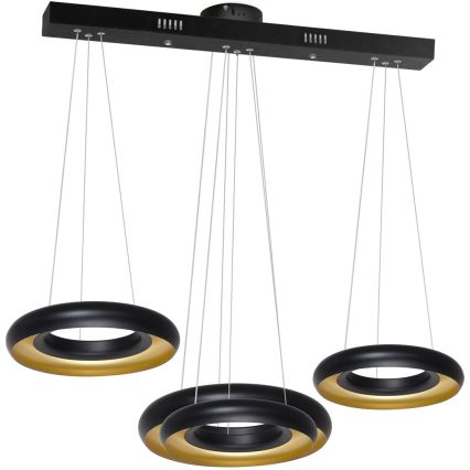 LED Полилей на верижка RONDO 3xLED/12W/230V черна