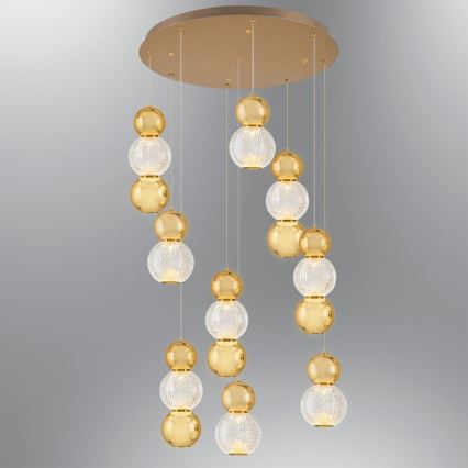 LED Полилей на въже CREMONA LED/51W/230V 3000K златна